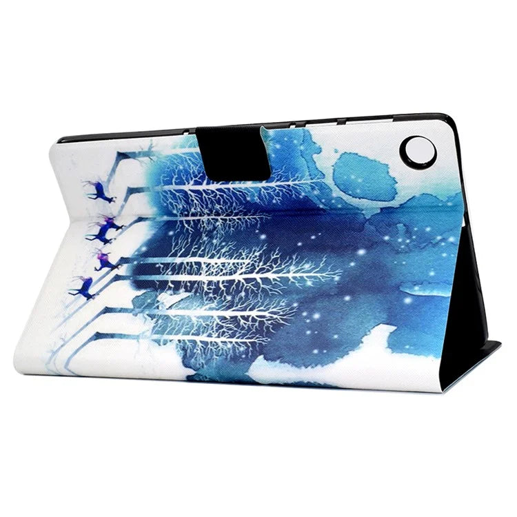 For Samsung Galaxy Tab A9 PU Leather Case Pattern Printing Card Slot Smart Tablet Cover
