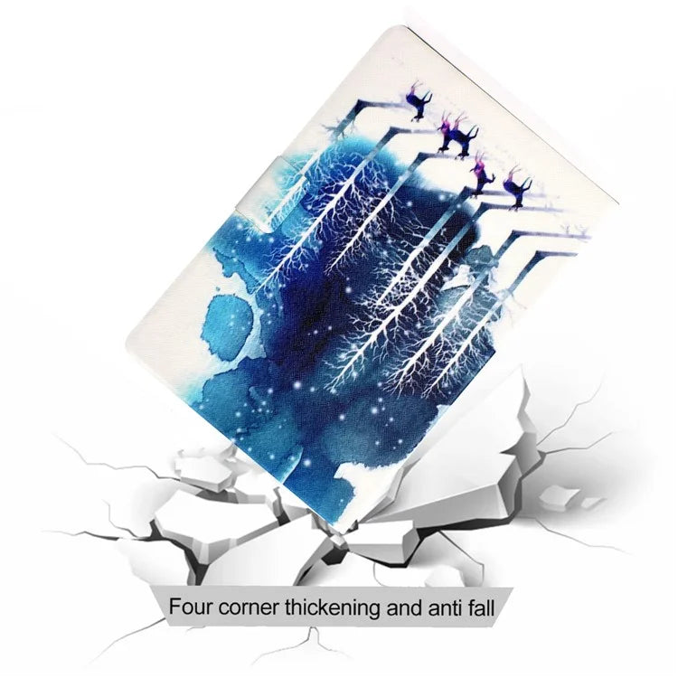 For Samsung Galaxy Tab A9 PU Leather Case Pattern Printing Card Slot Smart Tablet Cover