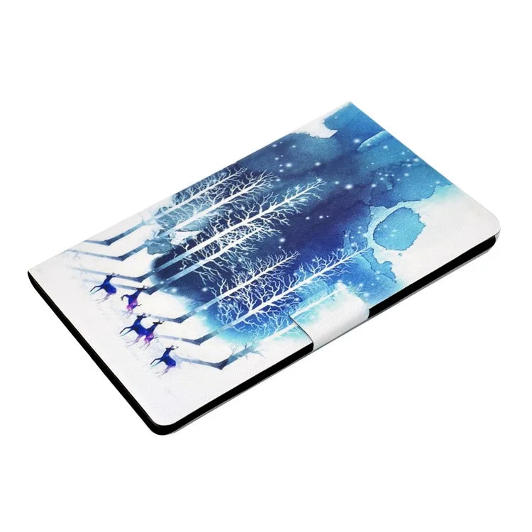 For Samsung Galaxy Tab A9 PU Leather Case Pattern Printing Card Slot Smart Tablet Cover