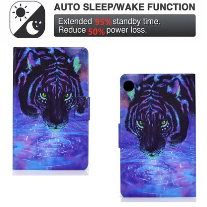 For Samsung Galaxy Tab A9 PU Leather Case Pattern Printing Card Slot Smart Tablet Cover