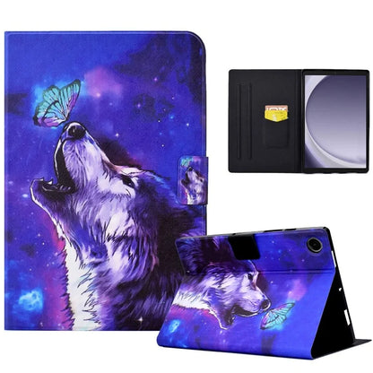 For Samsung Galaxy Tab A9 PU Leather Case Pattern Printing Card Slot Smart Tablet Cover