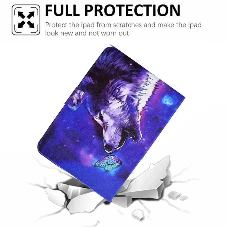 For Samsung Galaxy Tab A9 PU Leather Case Pattern Printing Card Slot Smart Tablet Cover