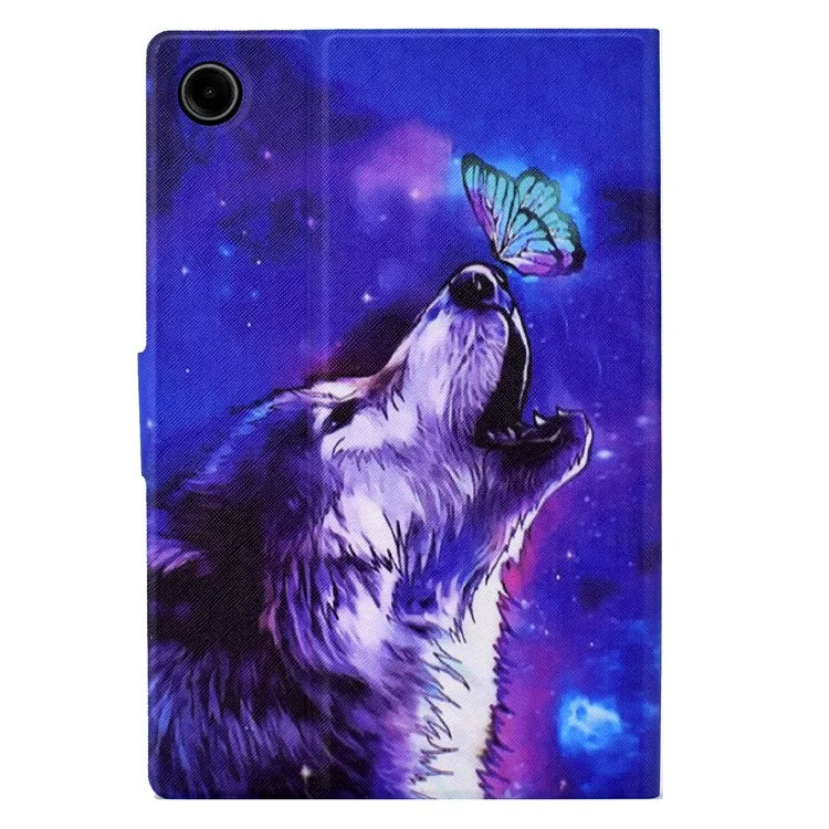 For Samsung Galaxy Tab A9 PU Leather Case Pattern Printing Card Slot Smart Tablet Cover