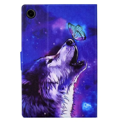 For Samsung Galaxy Tab A9 PU Leather Case Pattern Printing Card Slot Smart Tablet Cover