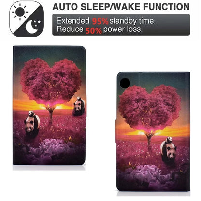For Samsung Galaxy Tab A9 PU Leather Case Pattern Printing Card Slot Smart Tablet Cover