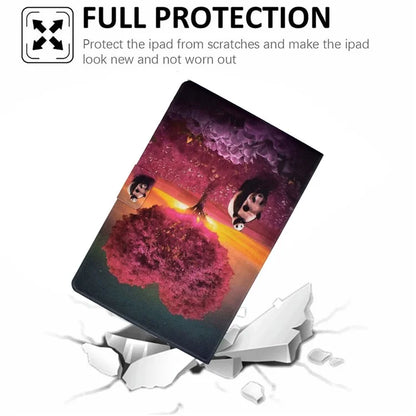For Samsung Galaxy Tab A9 PU Leather Case Pattern Printing Card Slot Smart Tablet Cover