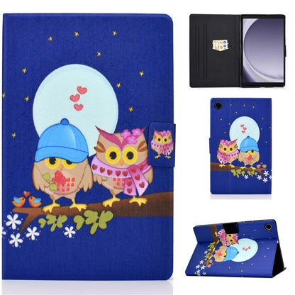 For Samsung Galaxy Tab A9 PU Leather Case Pattern Printing Card Slot Smart Tablet Cover