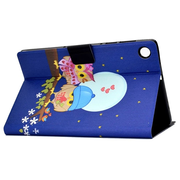 For Samsung Galaxy Tab A9 PU Leather Case Pattern Printing Card Slot Smart Tablet Cover