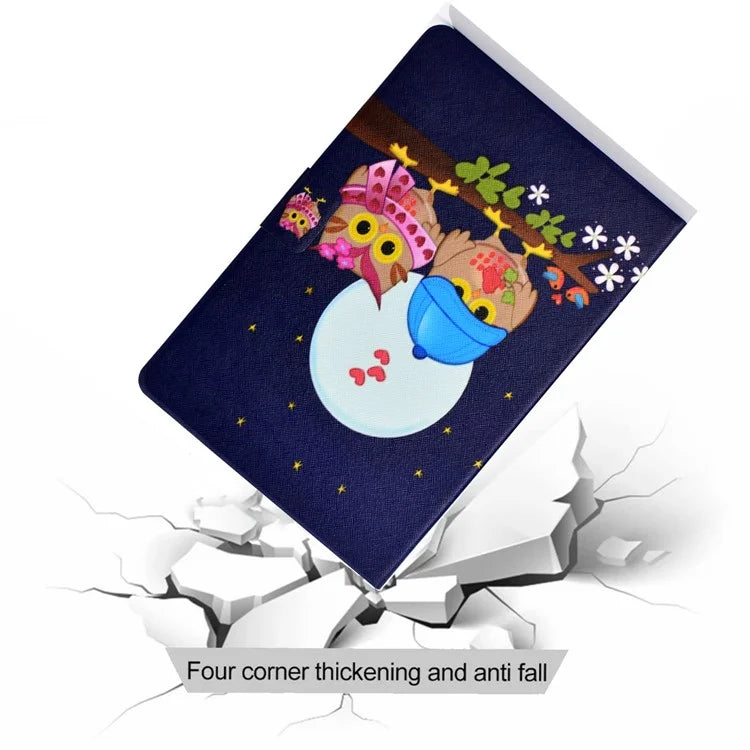 For Samsung Galaxy Tab A9 PU Leather Case Pattern Printing Card Slot Smart Tablet Cover