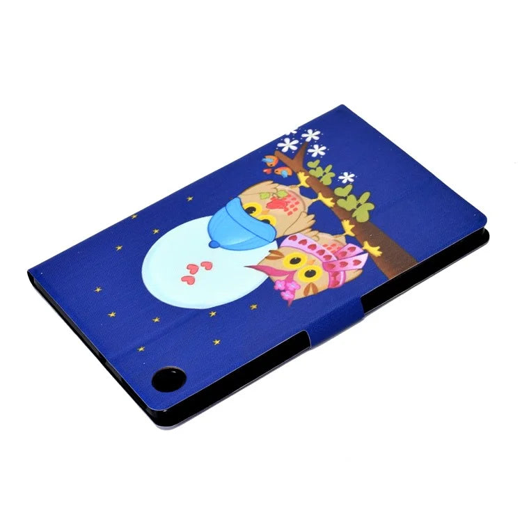 For Samsung Galaxy Tab A9 PU Leather Case Pattern Printing Card Slot Smart Tablet Cover