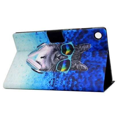 For Samsung Galaxy Tab A9 PU Leather Case Pattern Printing Card Slot Smart Tablet Cover