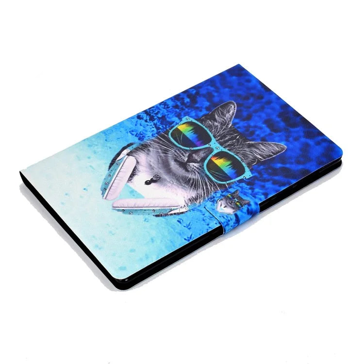 For Samsung Galaxy Tab A9 PU Leather Case Pattern Printing Card Slot Smart Tablet Cover