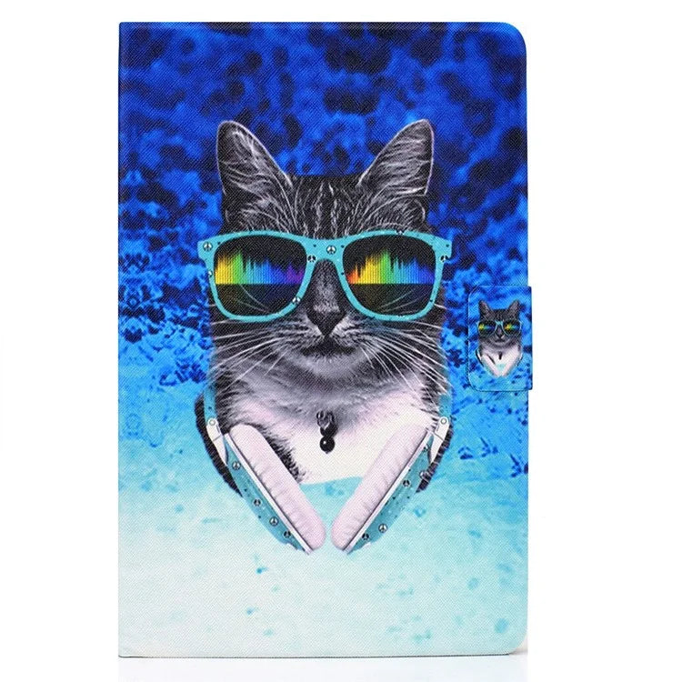 For Samsung Galaxy Tab A9 PU Leather Case Pattern Printing Card Slot Smart Tablet Cover