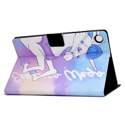 For Samsung Galaxy Tab A9 PU Leather Case Pattern Printing Card Slot Smart Tablet Cover