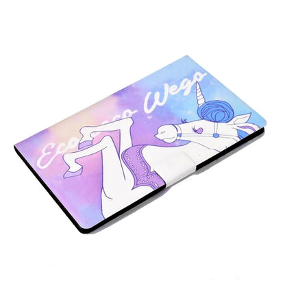 For Samsung Galaxy Tab A9 PU Leather Case Pattern Printing Card Slot Smart Tablet Cover
