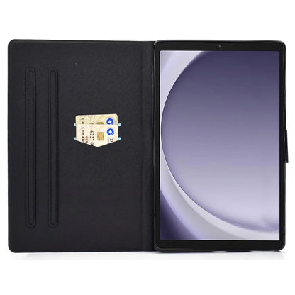 For Samsung Galaxy Tab A9 PU Leather Case Pattern Printing Card Slot Smart Tablet Cover