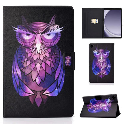 For Samsung Galaxy Tab A9 PU Leather Case Pattern Printing Card Slot Smart Tablet Cover
