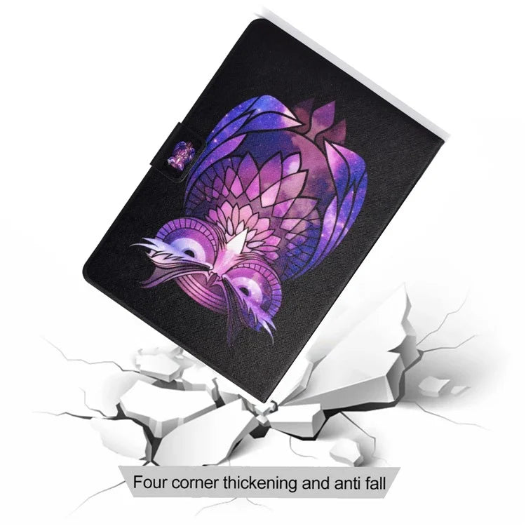 For Samsung Galaxy Tab A9 PU Leather Case Pattern Printing Card Slot Smart Tablet Cover