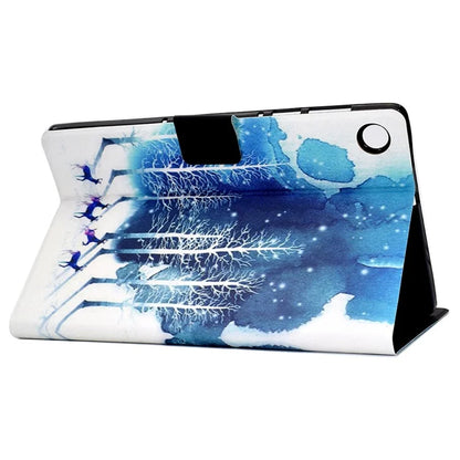 For Samsung Galaxy Tab A9+ PU Leather Stand Cover Pattern Printing Tablet Case with Auto Sleep / Wake