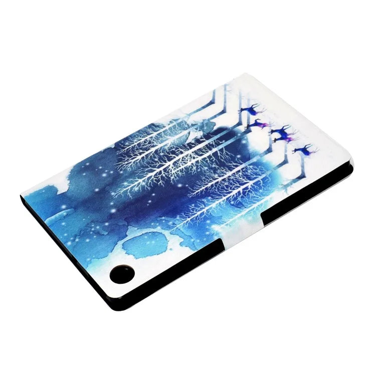 For Samsung Galaxy Tab A9+ PU Leather Stand Cover Pattern Printing Tablet Case with Auto Sleep / Wake