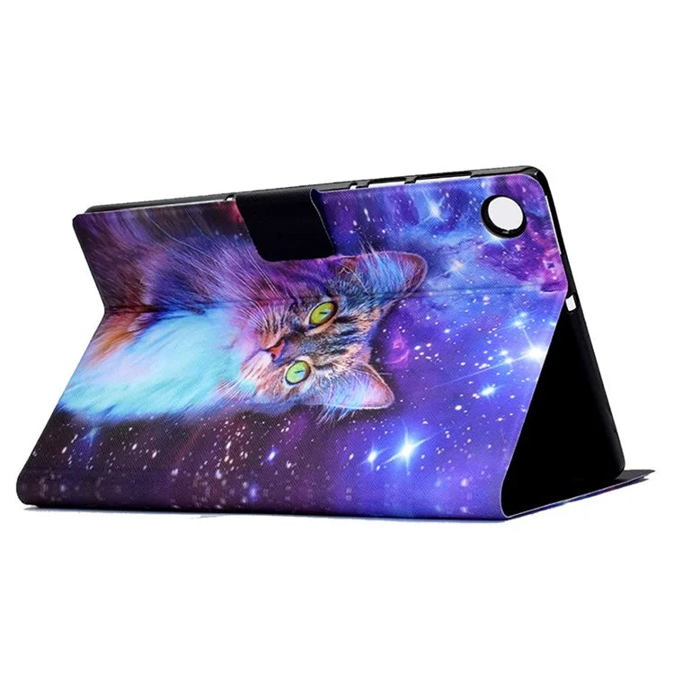 For Samsung Galaxy Tab A9+ PU Leather Stand Cover Pattern Printing Tablet Case with Auto Sleep / Wake