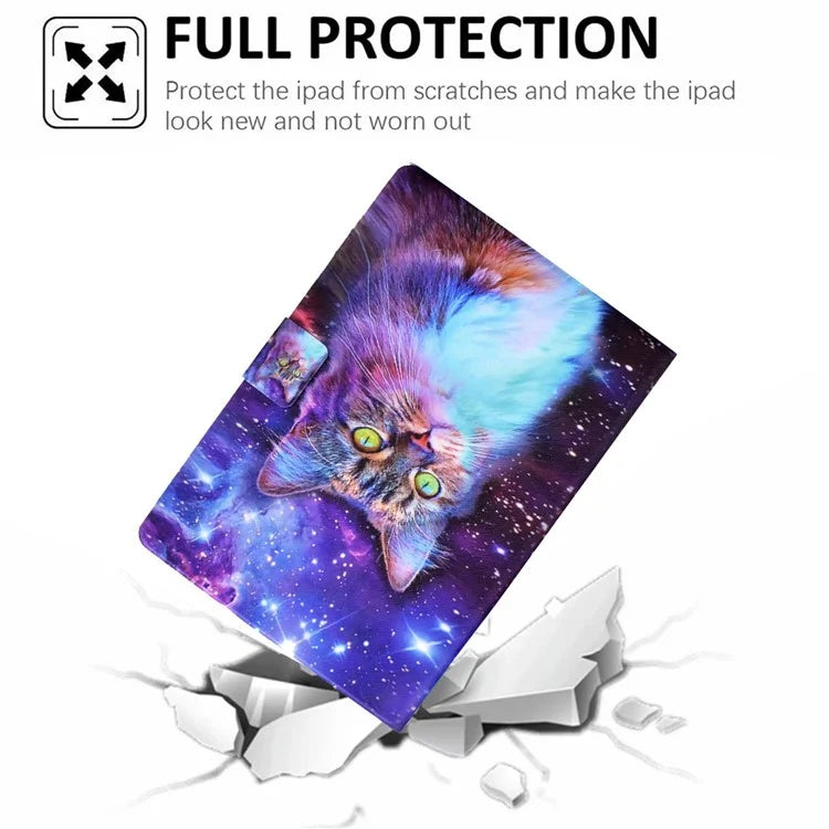 For Samsung Galaxy Tab A9+ PU Leather Stand Cover Pattern Printing Tablet Case with Auto Sleep / Wake