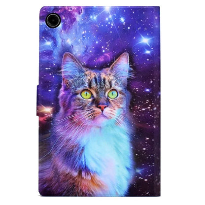 For Samsung Galaxy Tab A9+ PU Leather Stand Cover Pattern Printing Tablet Case with Auto Sleep / Wake