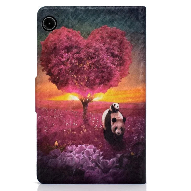 For Samsung Galaxy Tab A9+ PU Leather Stand Cover Pattern Printing Tablet Case with Auto Sleep / Wake