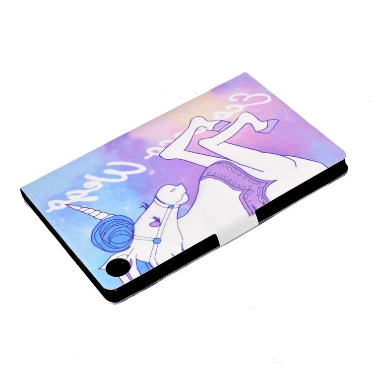 For Samsung Galaxy Tab A9+ PU Leather Stand Cover Pattern Printing Tablet Case with Auto Sleep / Wake