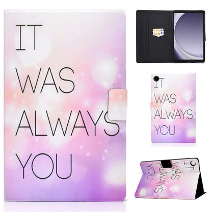 For Samsung Galaxy Tab A9+ PU Leather Stand Cover Pattern Printing Tablet Case with Auto Sleep / Wake
