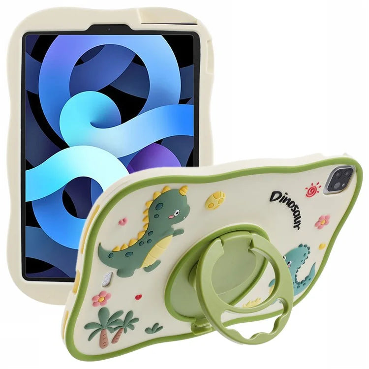 For iPad Air (2020) / (2022) / iPad Pro 11 (2020) / (2021) / (2022) Case Kickstand Cartoon Dinosaur PC+Silicone Tablet Cover