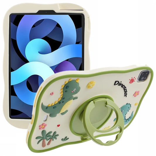 For iPad Air (2020) / (2022) / iPad Pro 11 (2020) / (2021) / (2022) Case Kickstand Cartoon Dinosaur PC+Silicone Tablet Cover