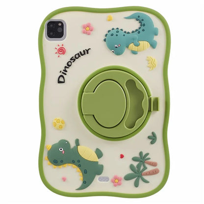 For iPad Air (2020) / (2022) / iPad Pro 11 (2020) / (2021) / (2022) Case Kickstand Cartoon Dinosaur PC+Silicone Tablet Cover
