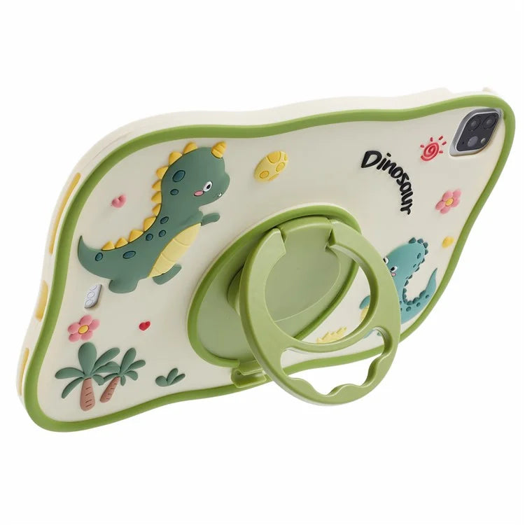 For iPad Air (2020) / (2022) / iPad Pro 11 (2020) / (2021) / (2022) Case Kickstand Cartoon Dinosaur PC+Silicone Tablet Cover