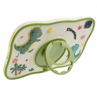 For iPad Air (2020) / (2022) / iPad Pro 11 (2020) / (2021) / (2022) Case Kickstand Cartoon Dinosaur PC+Silicone Tablet Cover
