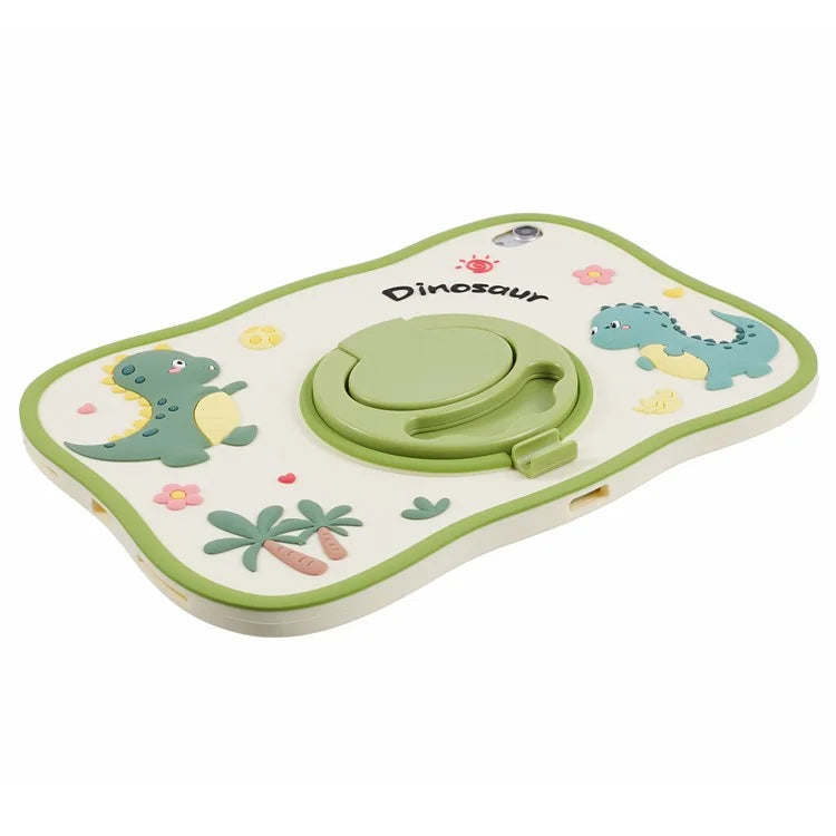 For iPad 10.9 (2022) Case Cartoon Dinosaur 360 Degree Rotation Kickstand PC+Silicone Tablet Cover