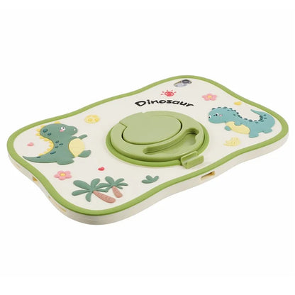 For iPad 10.9 (2022) Case Cartoon Dinosaur 360 Degree Rotation Kickstand PC+Silicone Tablet Cover