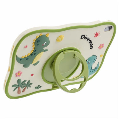 For iPad 10.9 (2022) Case Cartoon Dinosaur 360 Degree Rotation Kickstand PC+Silicone Tablet Cover