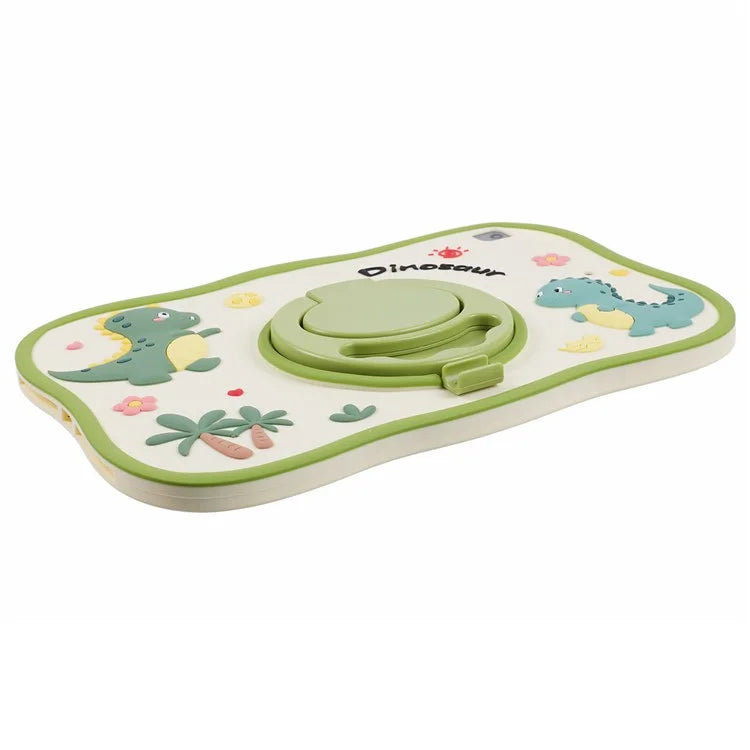 For iPad 9.7-inch (2017) / (2018) / iPad Air (2013) / Air 2 Case PC+Silicone Rotary Kickstand Dinosaur Tablet Cover