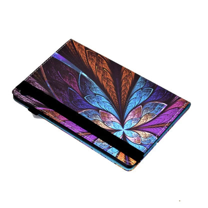 For Samsung Galaxy Tab A9 PU Leather Case Elastic Band Pattern Printing Tablet Cover