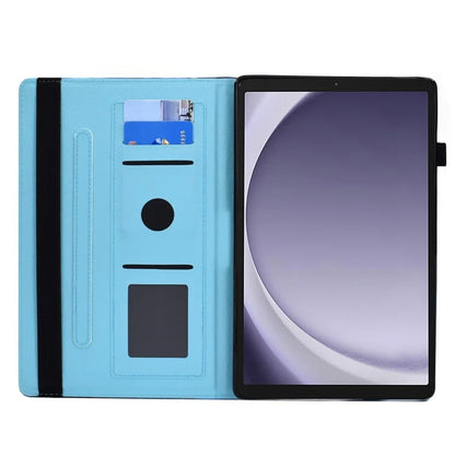 For Samsung Galaxy Tab A9 PU Leather Case Elastic Band Pattern Printing Tablet Cover