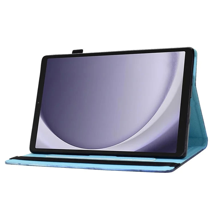 For Samsung Galaxy Tab A9 PU Leather Case Elastic Band Pattern Printing Tablet Cover