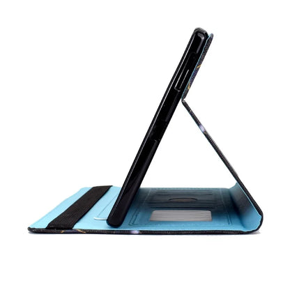 For Samsung Galaxy Tab A9 PU Leather Case Elastic Band Pattern Printing Tablet Cover