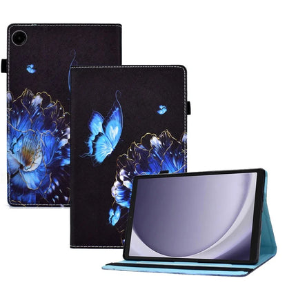 For Samsung Galaxy Tab A9+ PU Leather Stand Cover Elastic Band Pattern Printing Tablet Case