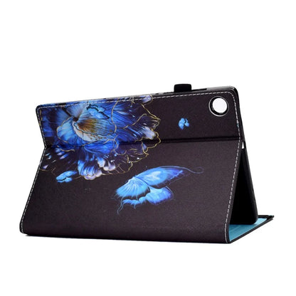 For Samsung Galaxy Tab A9+ PU Leather Stand Cover Elastic Band Pattern Printing Tablet Case