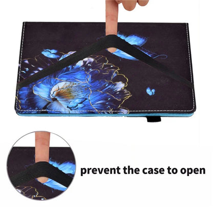For Samsung Galaxy Tab A9+ PU Leather Stand Cover Elastic Band Pattern Printing Tablet Case