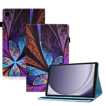 For Samsung Galaxy Tab A9+ PU Leather Stand Cover Elastic Band Pattern Printing Tablet Case
