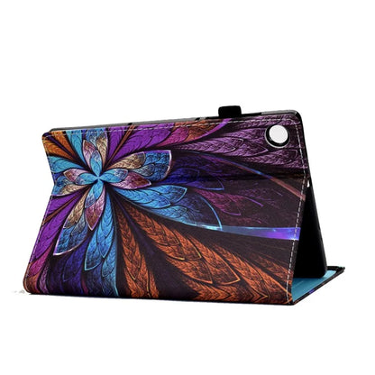 For Samsung Galaxy Tab A9+ PU Leather Stand Cover Elastic Band Pattern Printing Tablet Case