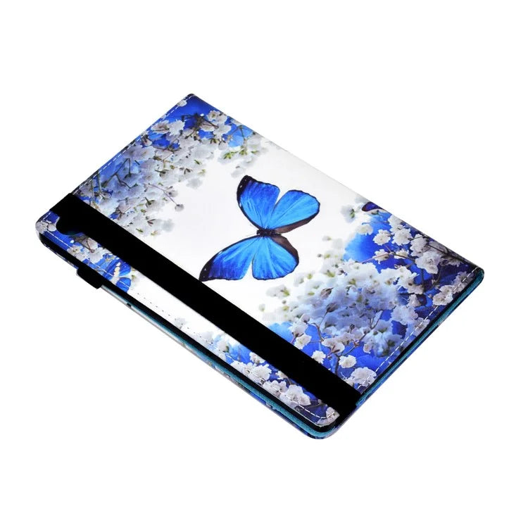 For Samsung Galaxy Tab A9+ PU Leather Stand Cover Elastic Band Pattern Printing Tablet Case