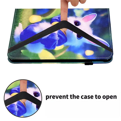 For Samsung Galaxy Tab A9+ PU Leather Stand Cover Elastic Band Pattern Printing Tablet Case